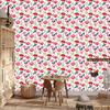 Wallpaper Flowers White, Powder Pink, Light Gray and Coral 50x1000
