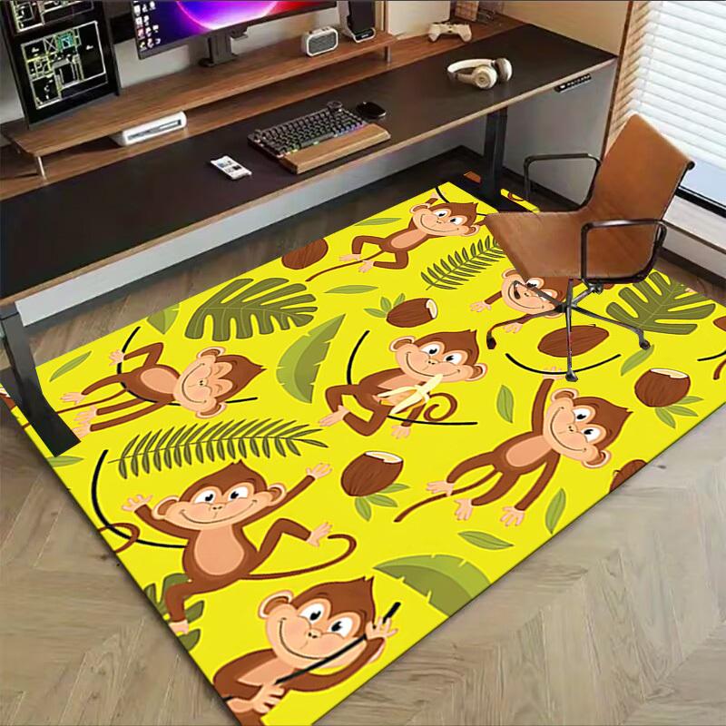 1PC monkey bananas Extra Large Non-Slip Floor carpet, Office, family, bedroom, Studio - Large Area Rug Indoor Rugs, Vibrant Colors-W265
