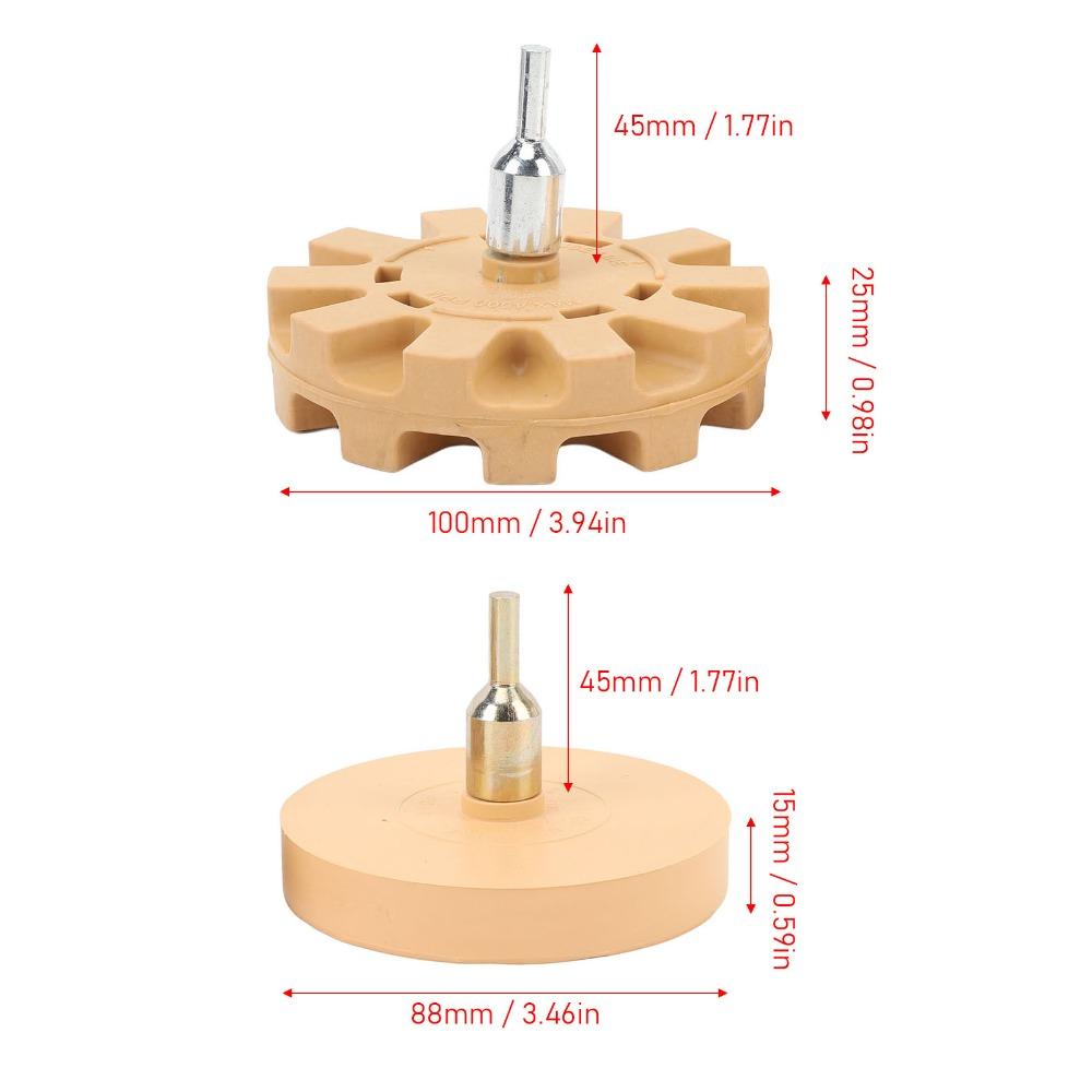 Khaki Rubber Adhesive Remover Wheel Universal Car Decal Removal Tool  Vehicle Surface Cleaning