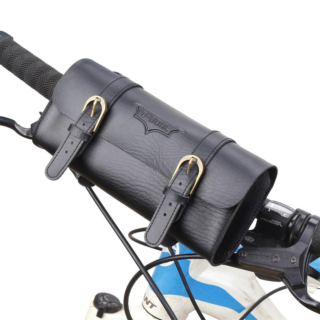 Synthetic Leather Bike Handlebar Bags Vintage  Handlebar Bag  Front Frame Bag Bike Pouch Storage Bags