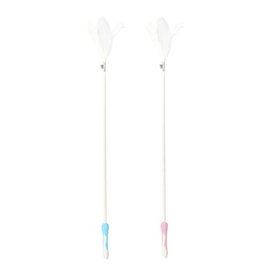 Cat Feather Wand Toy Interactive Cat Teaser with Feathers Bells Cat Teaser Wand
