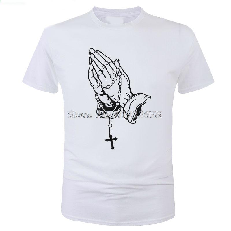 Cross Pray T Shirt Men Harajuku O' GOD T-Shirt Prayer Print Tees Summer Cotton Tops Unisex Clot