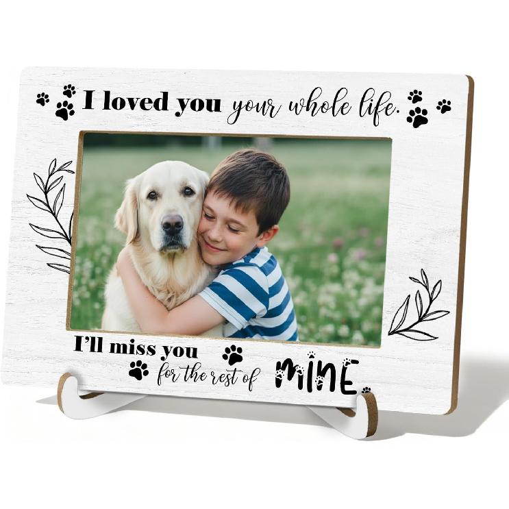 Dog Memory Memorial Gifts 4x6 Picture Frame, Dog Loss Sympathy Gifts Photo Frame, Pet Dogs in Loving Memory Picture Photo Frames 4"x6"for Desk
