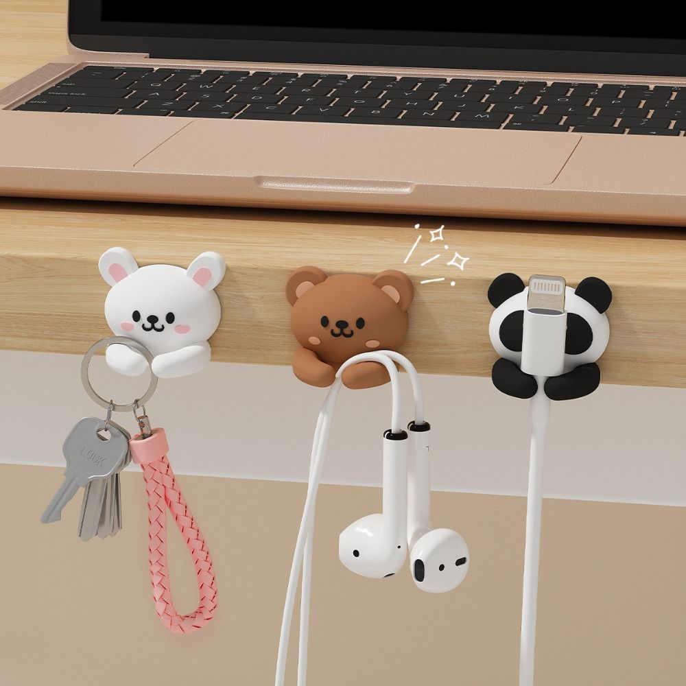 Cute Animal Design Cable Clip Self-Adhesive Cord Winder Clip Strong Adhesive Cable Holder  USB