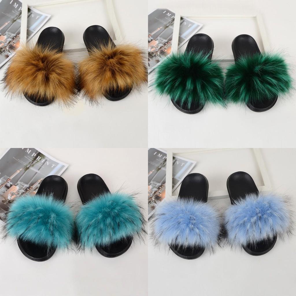 Cozy Girls Home Outdoor Slides With Soft Fur Decoration And Furry Design