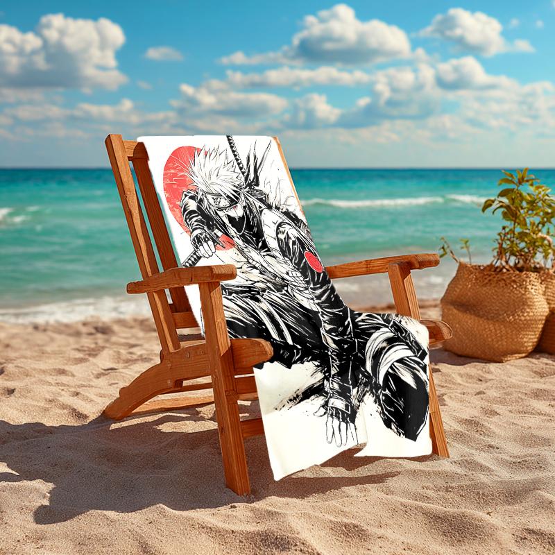 1Pc Samurai Warrior Art Beach Towel, Quick Dry, Multi-Use for Beach Pool Gym Yoga Home Travel, Christmas, Halloween, Xmas Gift M928146