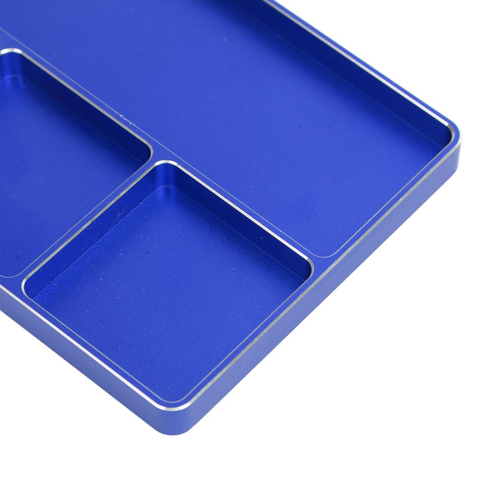 RC Repair Screw Tray 4 Grids Aluminum Alloy Screw Tray with Magnetic Pad for 110 18 RC Car RC