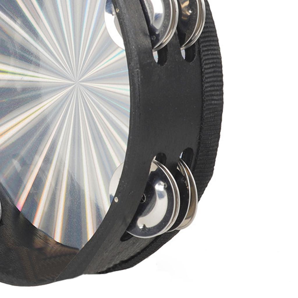 Tambourine Drum Laser Band Accompanying Orff Percussion Instrument 8in 2 Rows Bells
