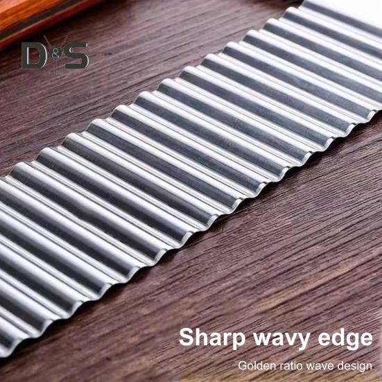 1/2 buc Tăiător de cartofi Cutter Crinkle Cutter din oțel inoxidabil Crinkle Chip Cutter Mașină de tăiat cartofi prăjiți Cartofi prăjiți Cutter de legume Tocător de bucătărie