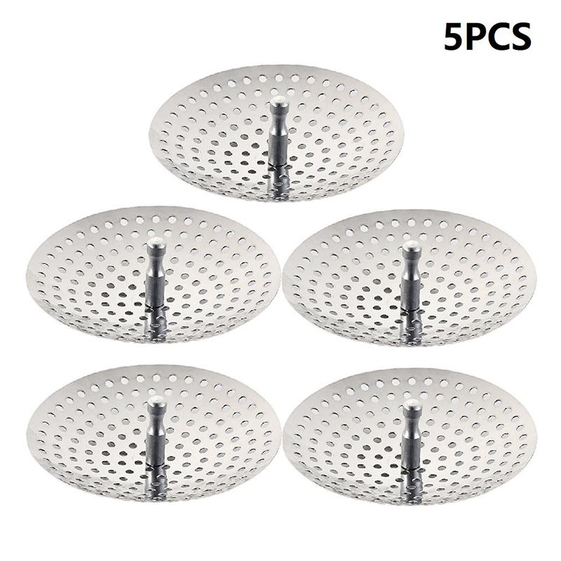 Kitchen Sink Strainer Stopper Stainless Steel Replacement Drain Filter Bathtub Hair Catcher Waste Hole Trap Bathroom Accessories