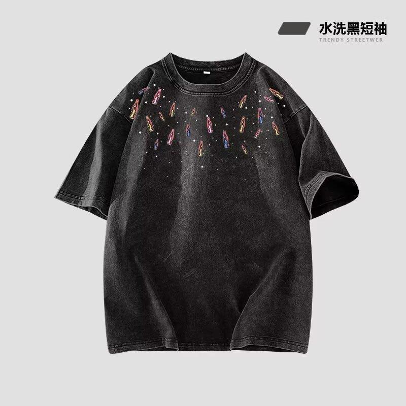 

2025Men s Summer New Trendy Casual Sleeveless Vest for Male Students, Loose Fit, Versatile, Sweat-Absorbent, Washed Vintage Style T T-shirt Vest M сірий колір