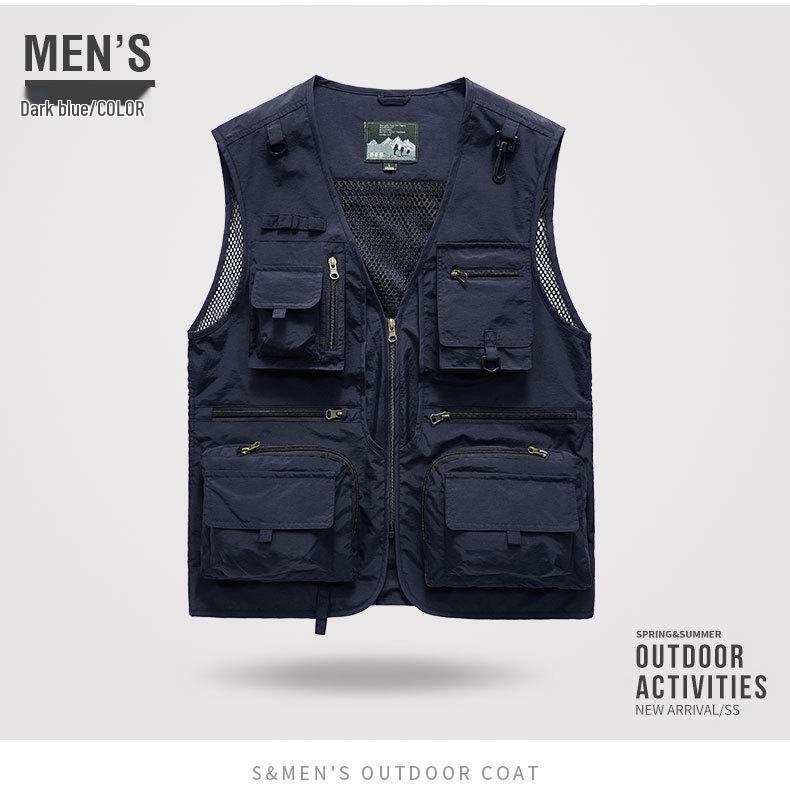 Men's Custom Logo Multi-Pocket Outdoor Fishing & Photography Vest