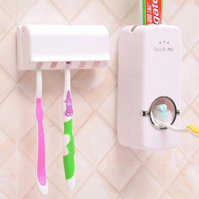 Touch N Brush Automatic Toothpaste Squeezing Dispenser Device And Brush Holder Set