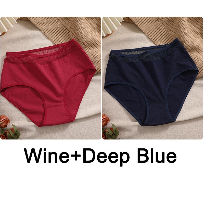 FINETOO 2ks Krajka Transparentní Dámské Spodní Prádlo Bavlněné Kalhotky Sexy Kalhotky Dámské Kalhotky Kalhotky Intimky Ženy Spodní prádlo S-XXXL