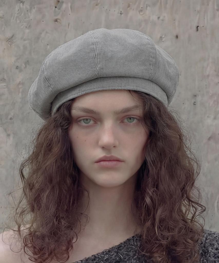 Eondeokeonteulolseutyudio Corduroy Beret Bread Beret / Corduroy / Khaki Grey