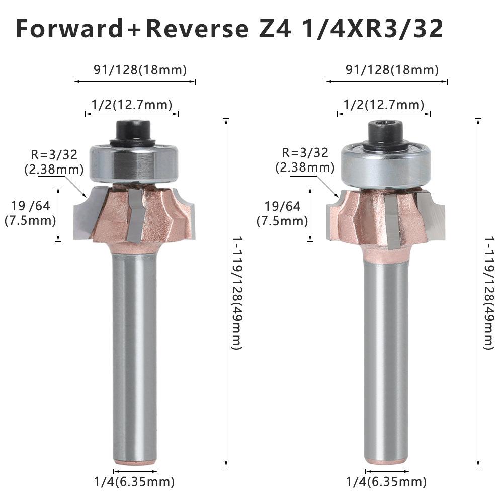 Four-Blade Rounded Corner Knife, Edge Banding Knife, Forward Rotation And Reverse Rotation, Double R Line Knife, Woodworking Decoration Cabinet Door