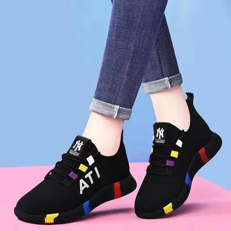 Summer New Casual Women's Shoes Colored Sports Shoes Square Dancing Shoes Mother Shoes Lightweight Travel Shoes