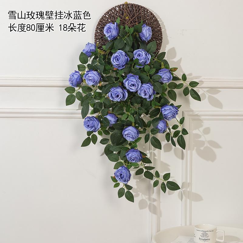 Artificial Flower Rattan Decoration Wall Hanging Roses Fake Hanging Flowers Decorative Flowers Wreath Wedding Home Garden Decor