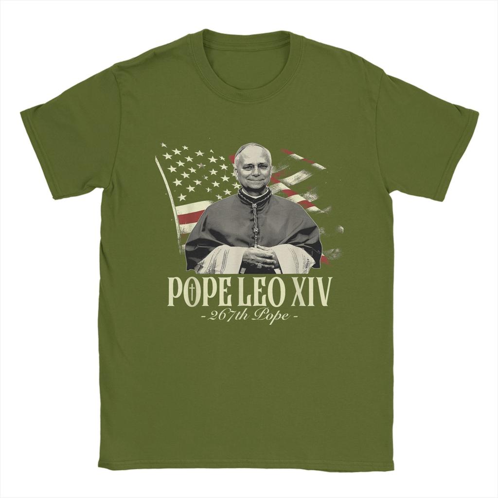 Cardinal Robert Prevost Pope Leo XIV T Shirts Men's Cotton Fashion for Male T-Shirt Round Collar Tees Short Sleeve Tops Original