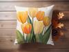 PC  Yellow Tulip Throw Pillow Cover Spring Floral Cushion Case for Living Room Sofa Bedroom Decor (Pillow Not Included)