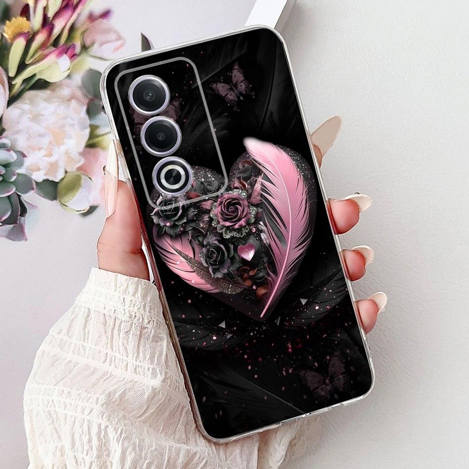 For OPPO A3 Pro A80 CPH2639 Elegant Floral Cat Printed Phone Case For Oppo  A80 A3 Pro 5G Global Soft Silicone TPU Cases