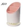 Split Cutlery Storage Box Multi-compartment Draining Chopstick Holder, Plastic Utensil Organizer with Drain Detachable Tube for Home Tray, Compact