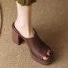 Sandalias de tacón alto para mujer, zapatos informales de verano, con tacón cuadrado y punta abierta y tira en el tobillo