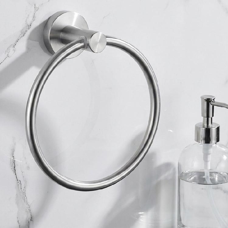 Bathroom Wall Towel Hoop with Round Metal Frame and Hardware Kit for Hand Towel Reach in Guest Washroom Wall Use
