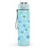 1PC Light Blue Small Flower 750ml Color Plastic Sports Water Bottle Leakproof Flip Straw Lid Suitable for Sports Office Home Use
