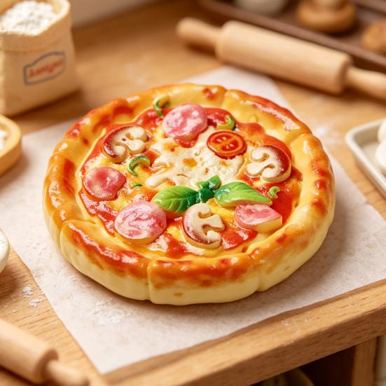 Miniature Scene Decorations 2Pcs Mini Resin Pizza Ornaments, Realistic Miniatures, Tiny Simulation Figures Food Ornaments for DIY Craft Project, Doll