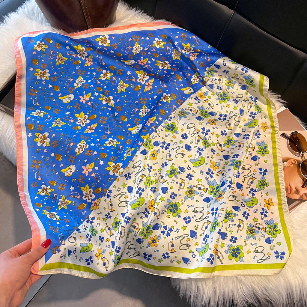 Bohemia Stlye 70*70 Damen Sommer Luxus Mode Seidenschal Weiches Haarband Halstuch Krawatte Weibliches Stirnband Foulard