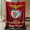 Benfica FC Benutzerdefinierter Text Flanell-Kuscheldecke, Leichte Gemütliche Bett- Sofa-Decke