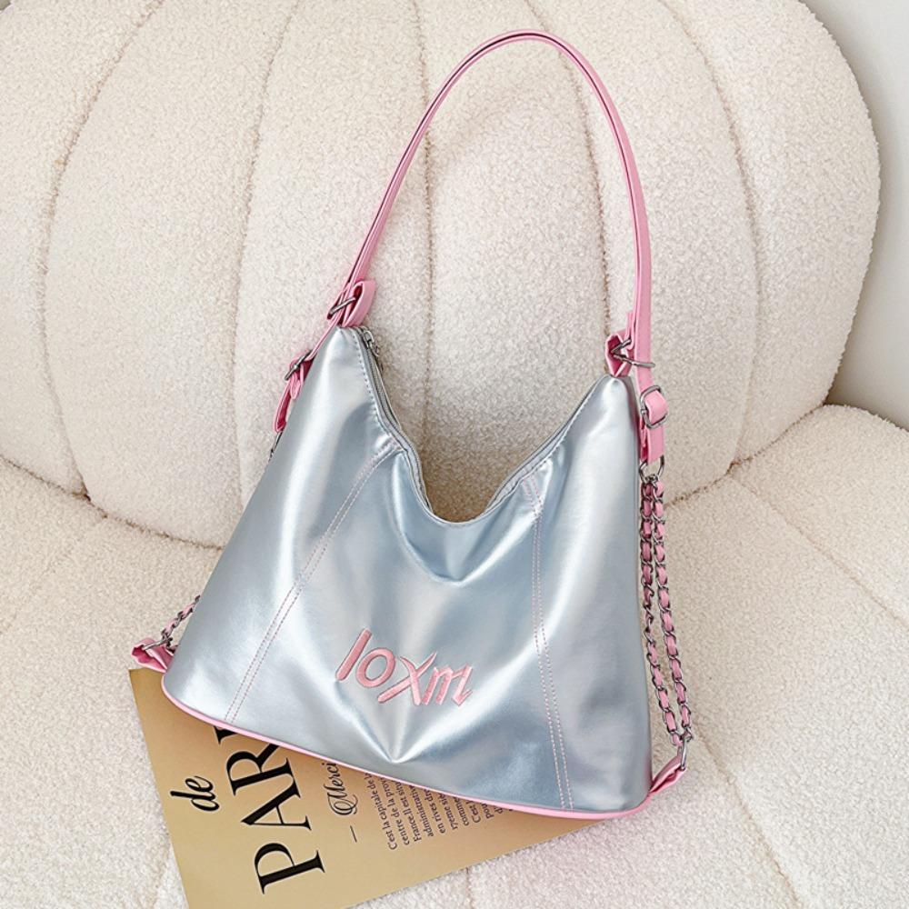 

Texture PU Korean Style Backpack Crossbody Bag Armpit Handbag Sweet Y2K Tote Bags Women серебряный