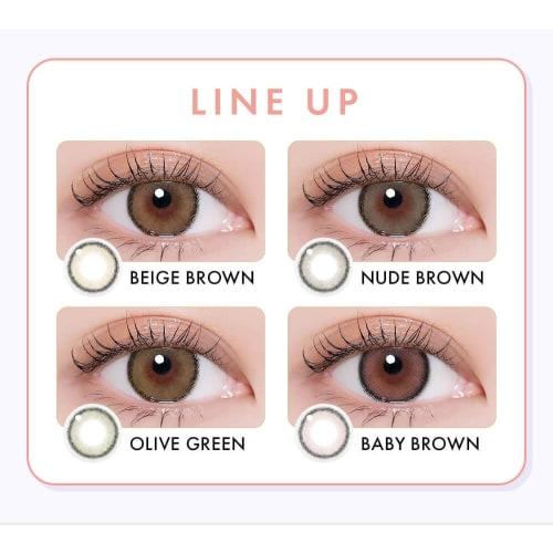 CANNA ROZE Beige Brown Colored Contact Lenses [10 lenses per box] Available with or without prescription, 1-day contact lenses (Beige Brown/-3.75)