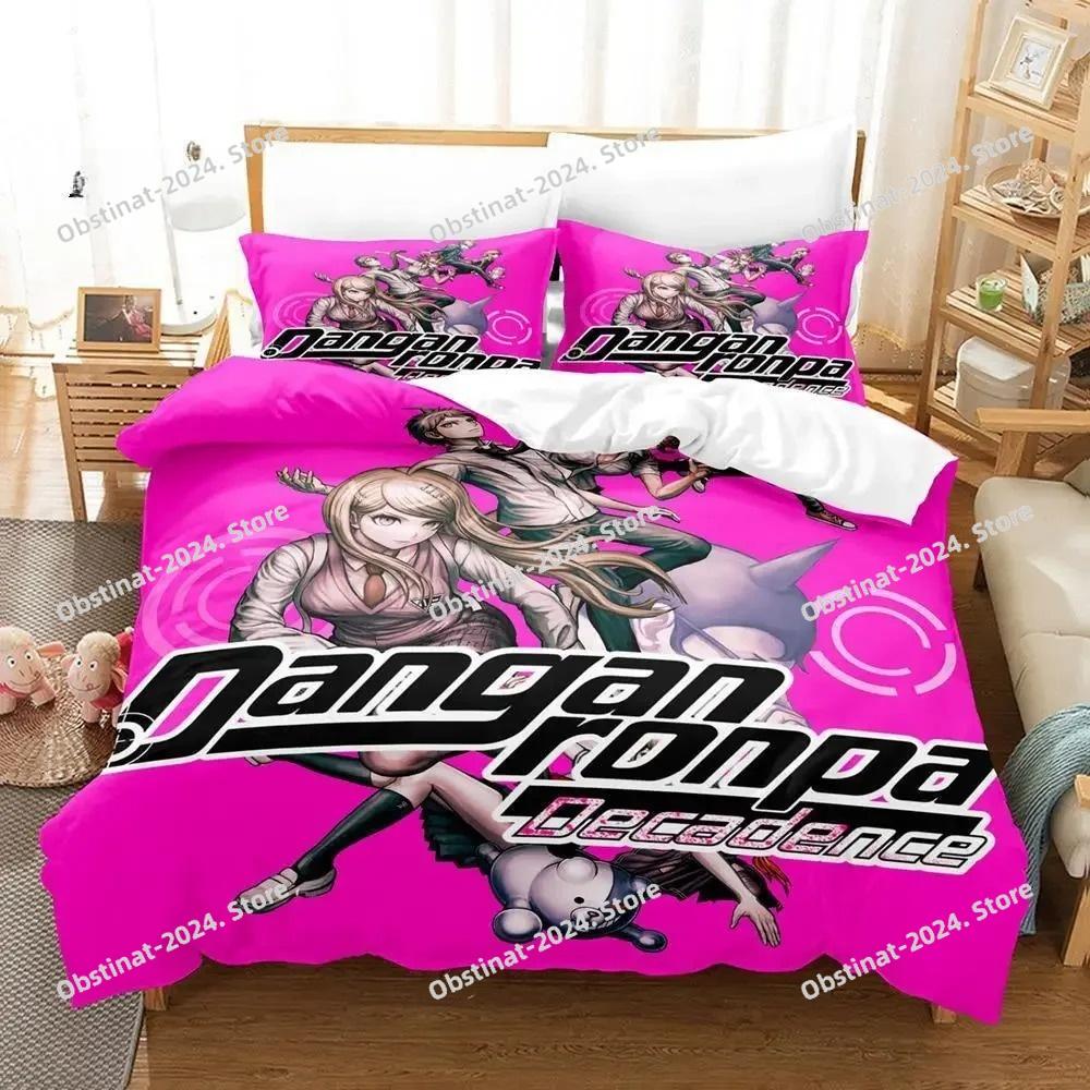 Fashion Anime Danganronpa Bedding Set Printed Bed Set Duvet Cover Sheet Pillowcase Bed Soft Quilt Cover Full Queen King Size