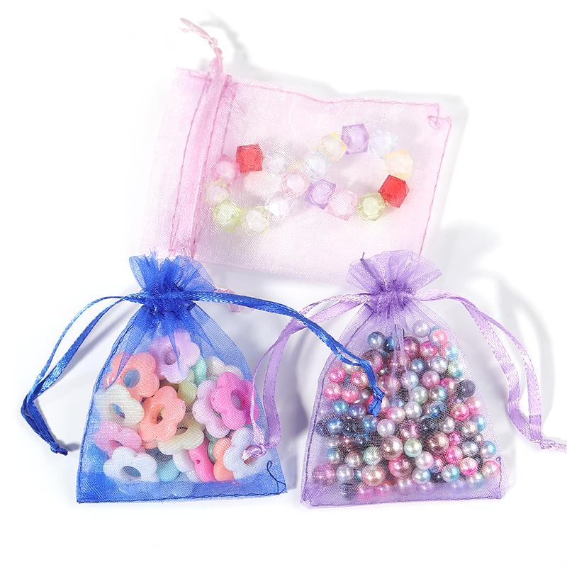 10Pcs Single Color Wedding /Ornament/Gift Wrap Yarn Bag Organza Bags Tulle Drawstring Bag Jewelry Pouches Packing Wholesale