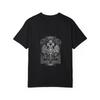 White T-Shirt with Eagle Crest and Ornamental Design for Casual Wear