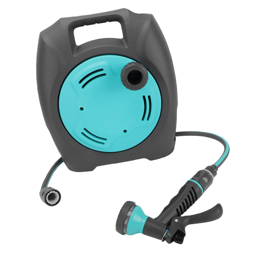Garden Hose Reel Water Hose Holder Mini Portable Storage Rack with Easy Carry Handle for Outdoor Lake Blue