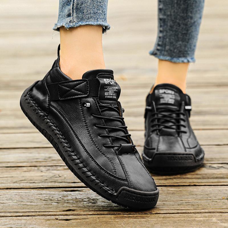 Fashion Women's Handmade Leather Casual Shoes Red Sneakers for Women Shoes Mid Top Women's Boots Anti Slip Spring Leather Men Loafers