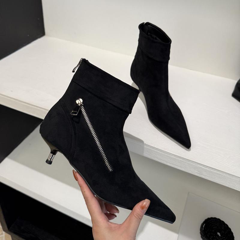 Fashion SUOJIALUN 2025 Winter New Brand Women Short Boots Shoes Fashion Pointed Toe Ladies Elegant Ankle Boots Thin Low Heel Dress Pumps