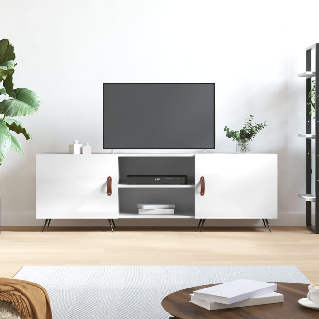 Glossy White TV Cabinet 150 x 30 x 50 cm Particleboard