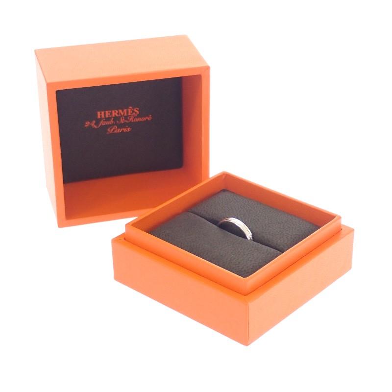 HERMES  #9(JP Size)  ring K18WG K18 white gold Women