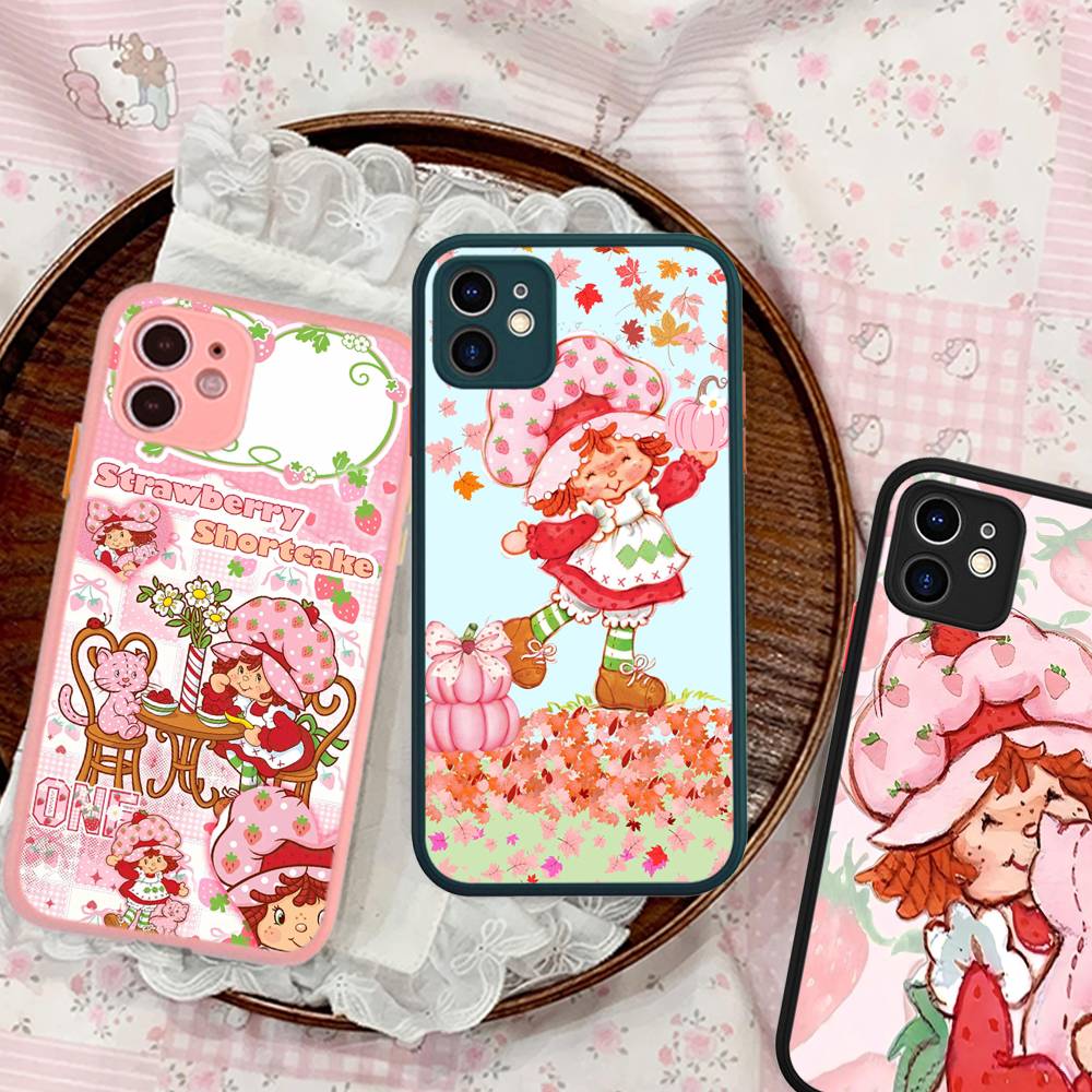 S-Strawberry S-Shortcake Phone Case For iPhone 16 15 14 13 12 11 Pro Max 7 8 6 6s Plus Matte Cover