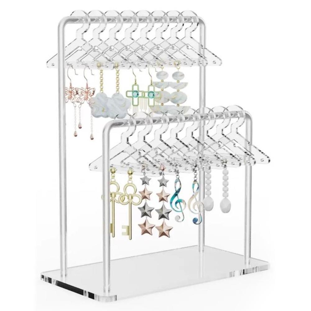 Jewelry Organizer Dangle Earrings Display Racks Clothes Hanger Ear Studs Stand  Desktop Display