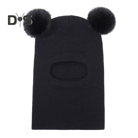 

Детская зимняя шапка, сохраняющая тепло, всесторонняя защита, плюшевый декор в виде мяча, утолщенная вязаная детская кепка для активного отдыха, унисекс, головной убор для холодной погоды