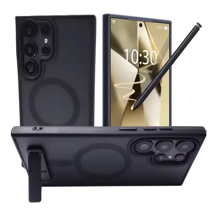 

Магнитный чехол Magsafe для мобильного телефона с подставкой для Samsung Galaxy S25 S24 S23 Ultra S22 Plus Чехлы-подставки с держателем For Samsung S24Ultra