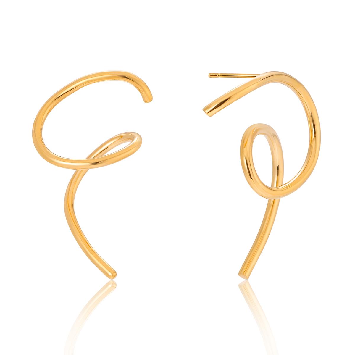 Yori Irregular Lines Encircling Butterfly Earrings For Women Prevent Allergy Stainless Steel High Quality Chic Jewelry
