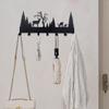 Black Metal Deer Antler Hook for Hanging Mugs Towels Keys Bags Home Decor