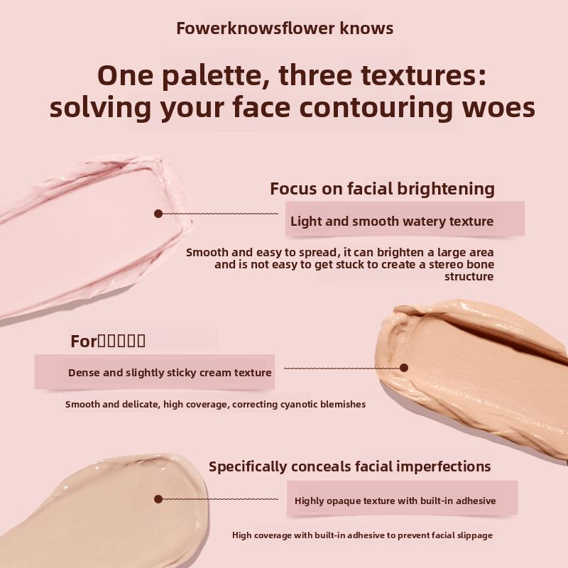 FLOWER KNOWS THE SWEETIE BEAR 4-Farben Concealer Aufhellungs-Palette Dunkle Augenringe Abdecken Volle Deckkraft Konturierung Foundation