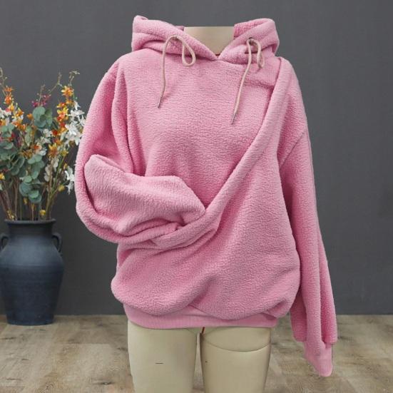 Pet Sling Hoodie Long Sleeve Fleece Kangaroo Pouch Sweatshirt for Cats Dogs Oversized Pullover Pet Carrier Tops for Autumn Winter